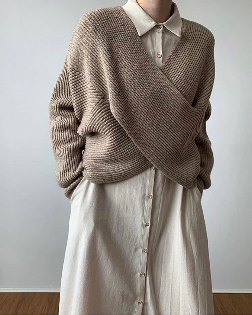 Pull femme en maille torsadée - Élégant et confortable