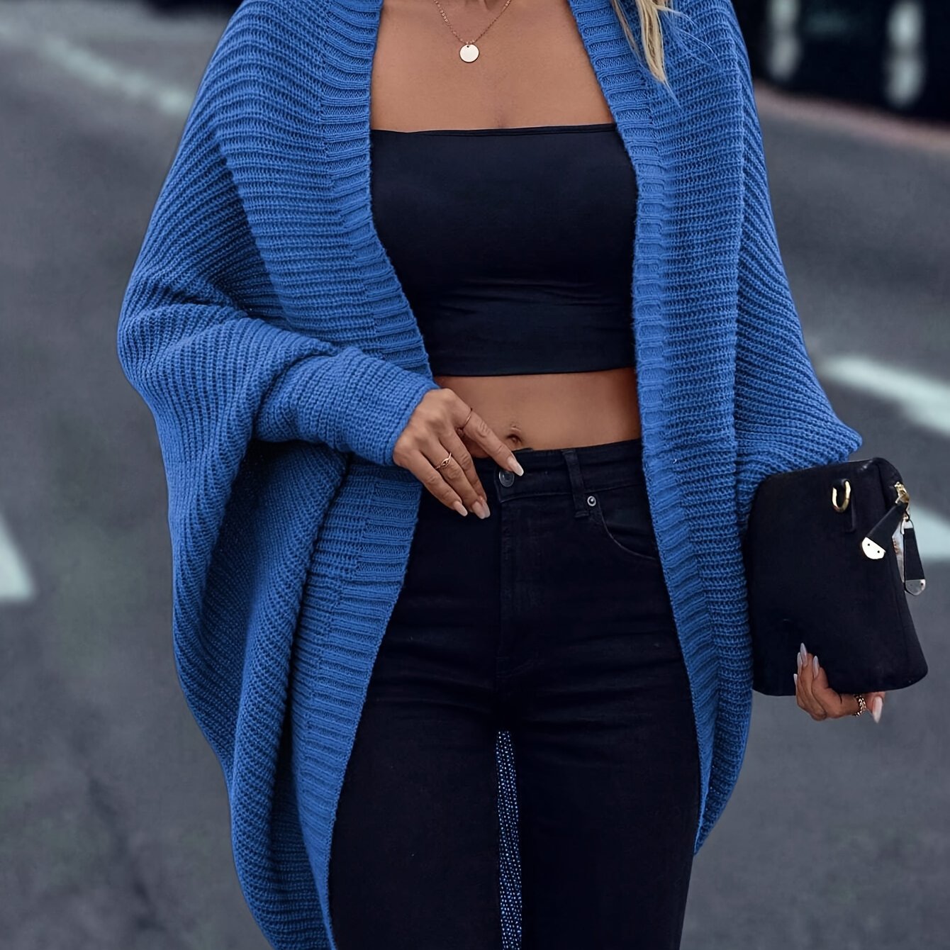 Chaleco de punto oversize para mujer – Estilo casual suave para llevar en capas