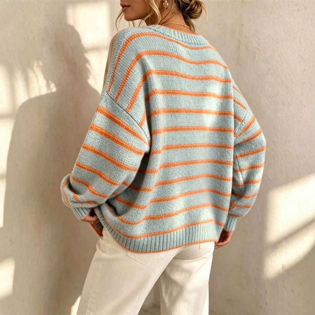 Pull femme en maille à col rond - Décontracté et confortable