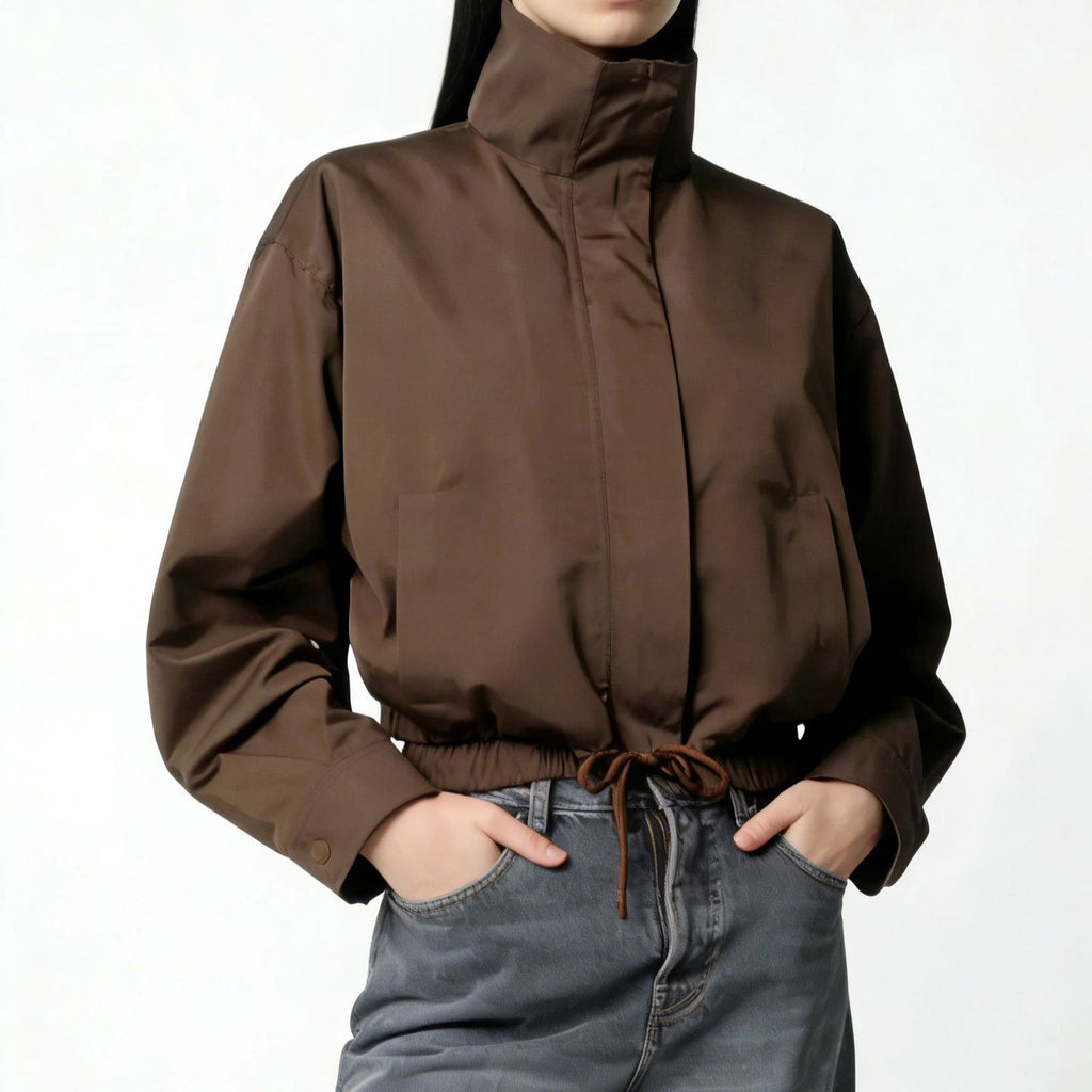Trench-coat femme à col montant et manches longues - Moderne et minimaliste
