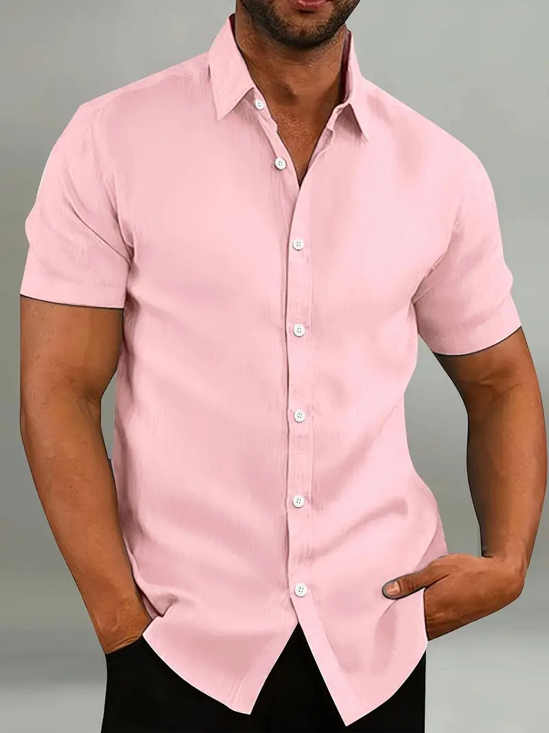 Camicia da uomo a maniche corte - leggera e traspirante, ideale per il tempo libero.