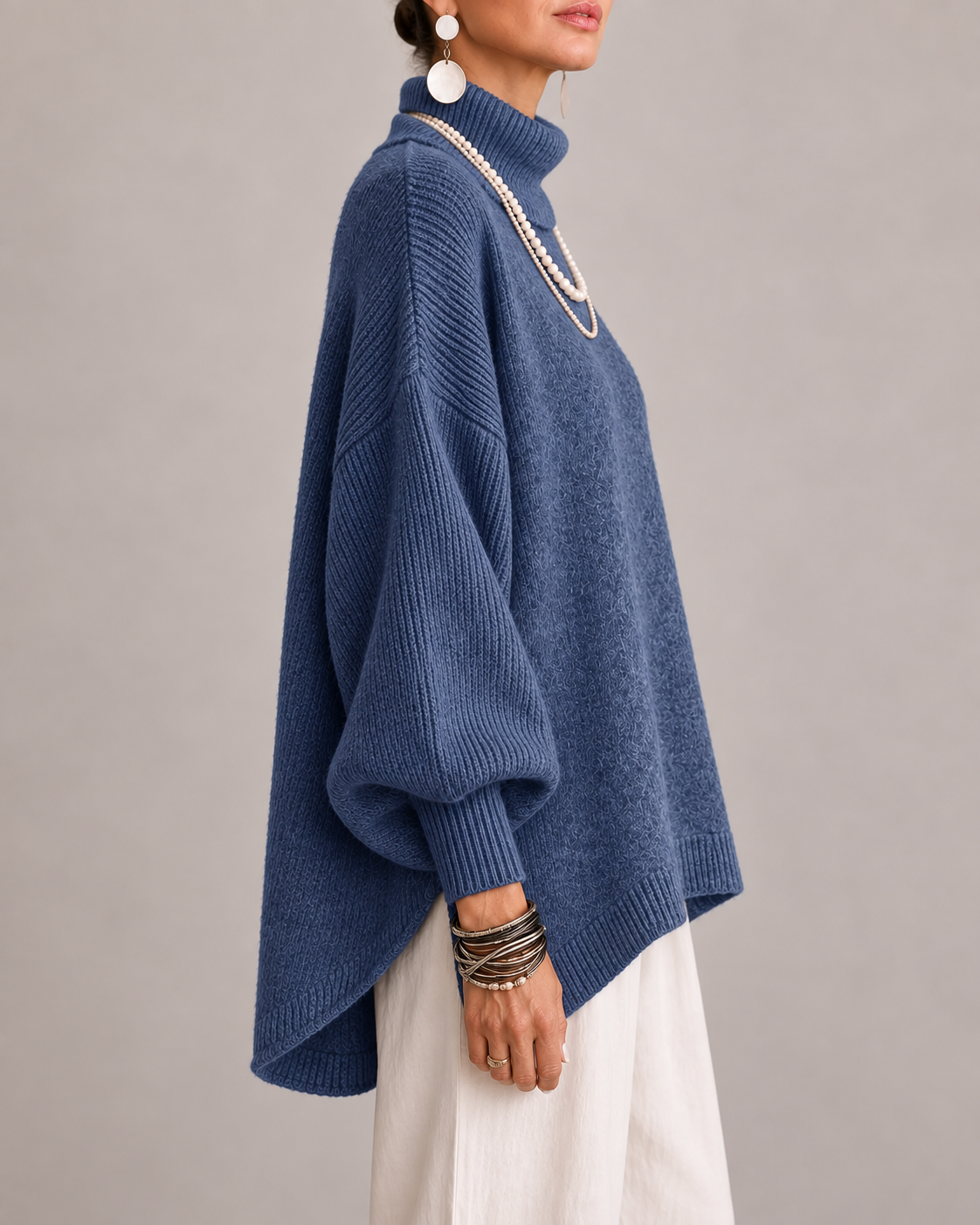 Women's soft draped sweater - Warm and elegant