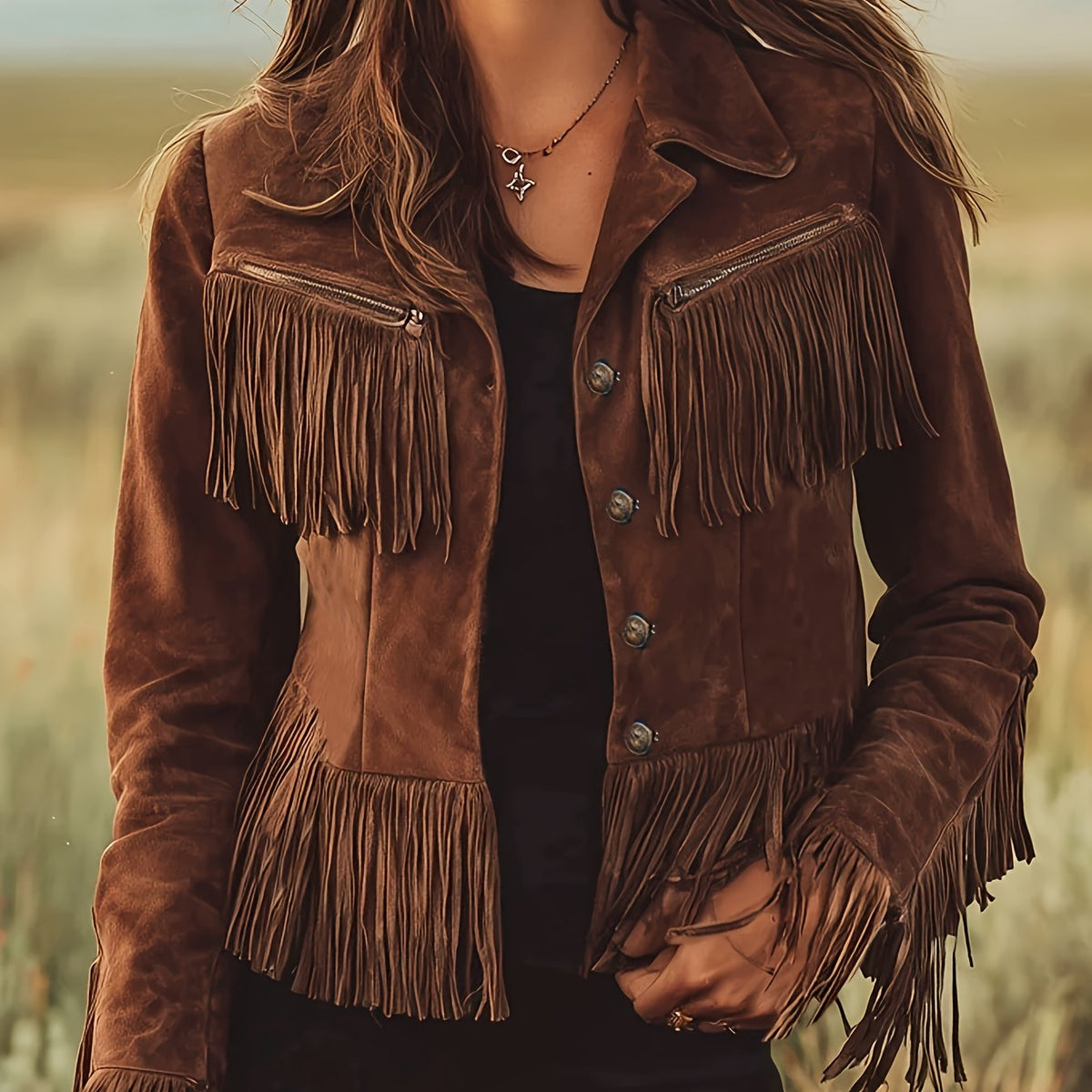 Women's Western jacket with fringe - Trendy and bold