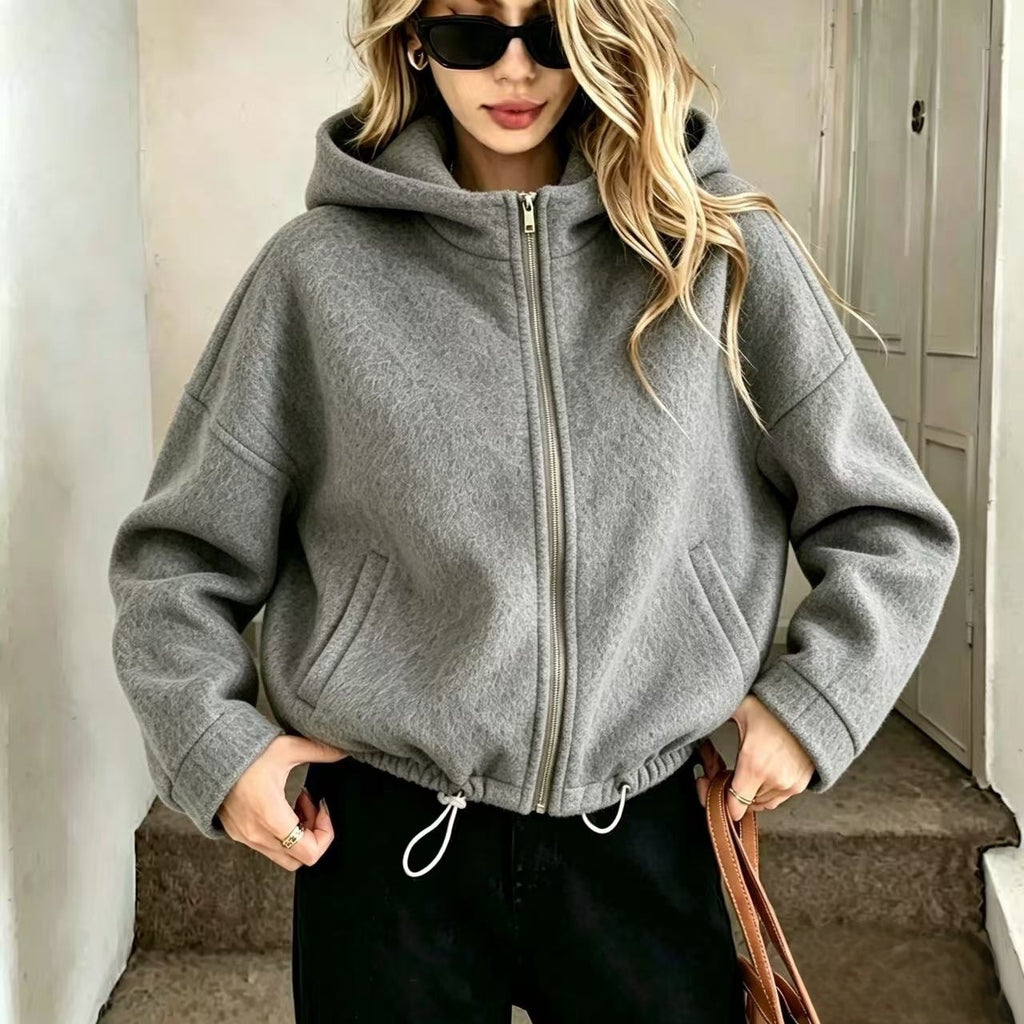 Cappotto corto donna con cappuccio - Caldo e pratico