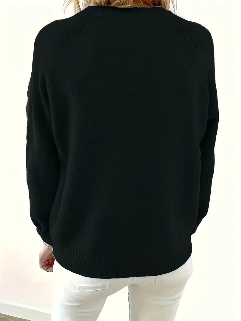 Maglione donna girocollo con bottoni - Elegante e confortevole