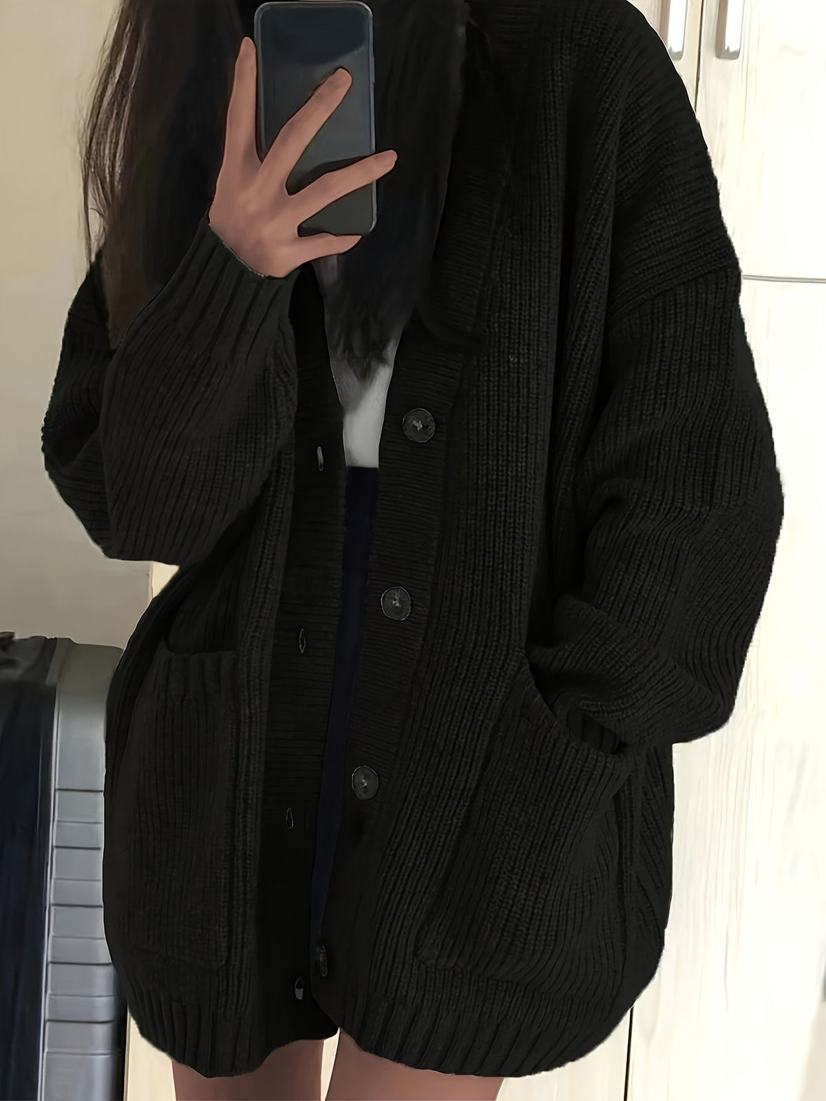 Cardigan relax donna con bottoni e tasche - Morbido e versatile