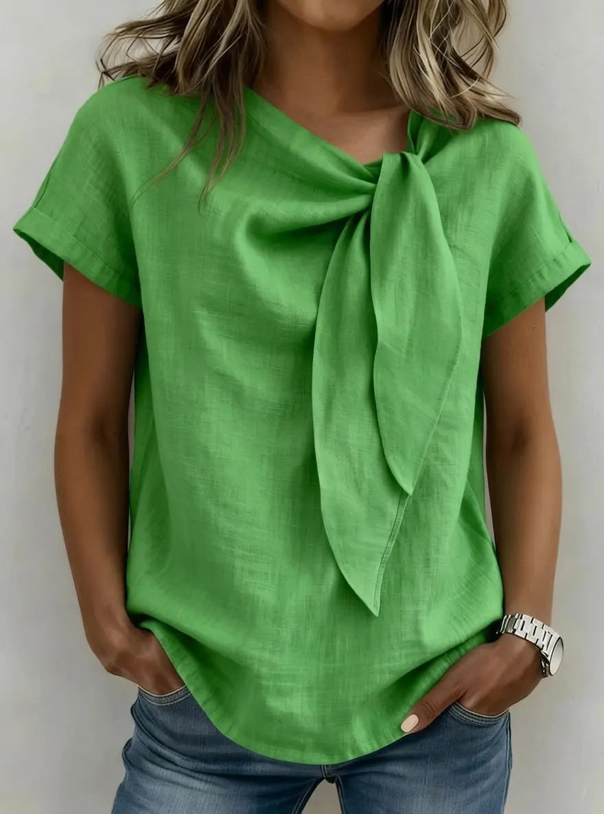 T-shirt donna maniche corte in misto cotone - Leggera e casual