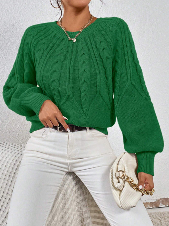 Suéter de mujer de cuello redondo con textura - Suave y versátil