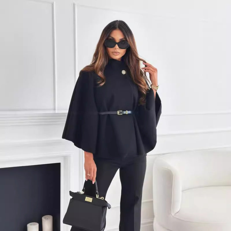Elegante giacca con cintura per donna