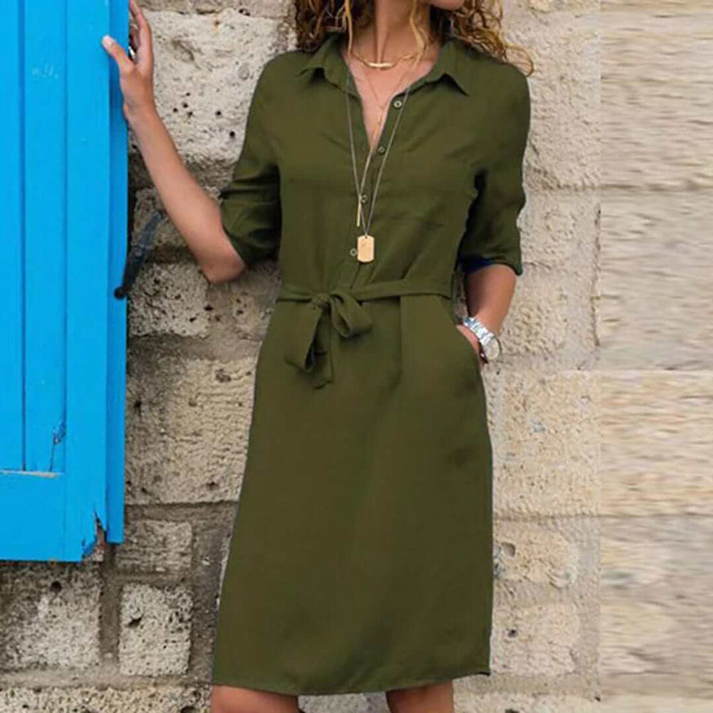 Elegante abito midi casual - stile intramontabile e comfort quotidiano.