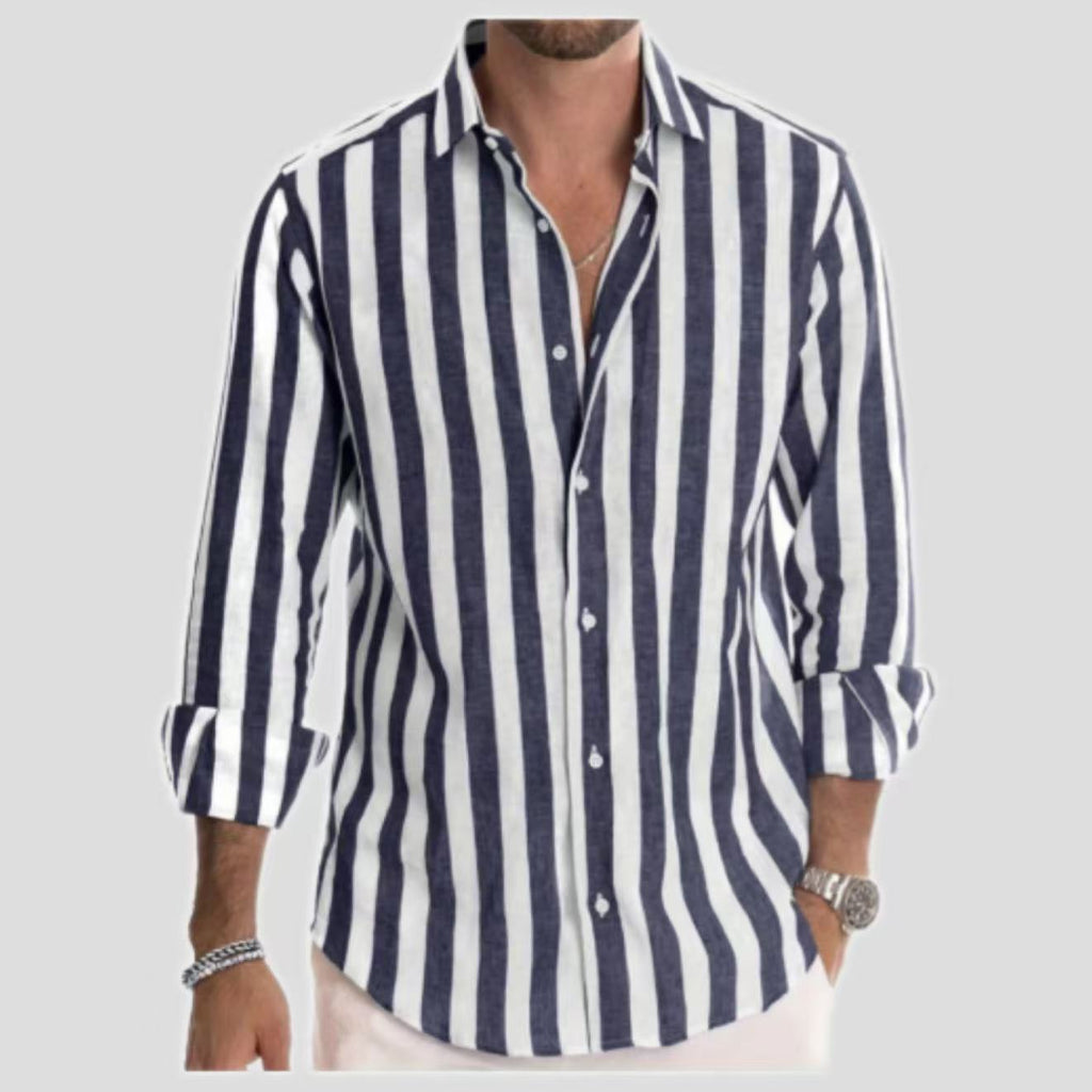 Camicia elegante a righe da uomo – Manica lunga stile casual e moderno