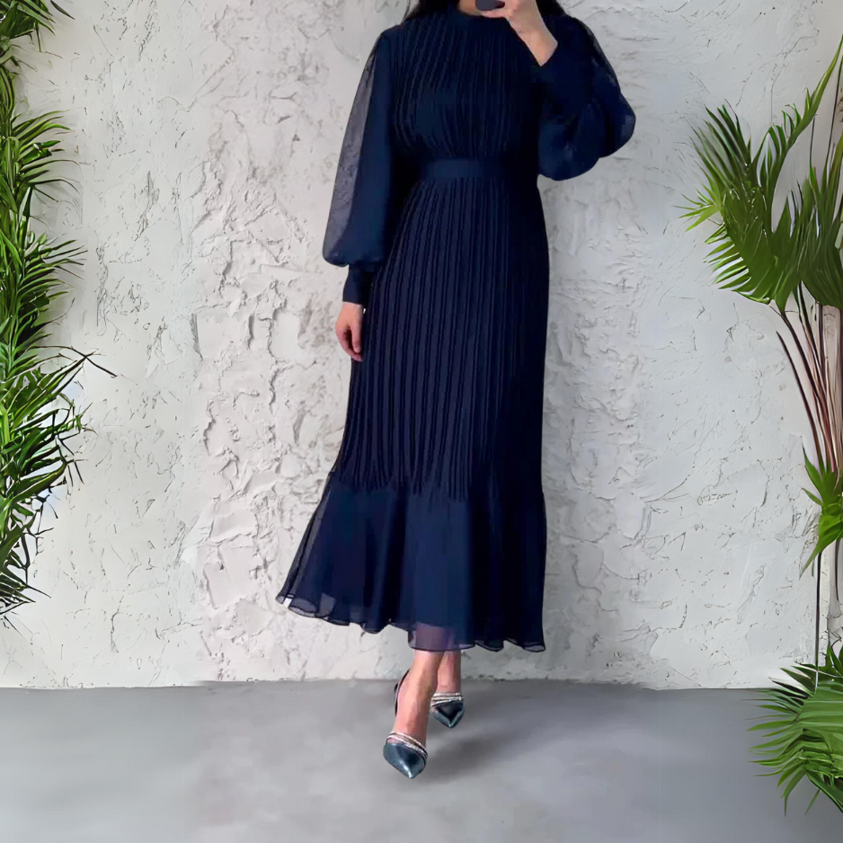 Abito elegante a pieghe da donna – Modello da sera per occasioni speciali