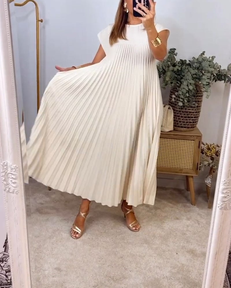 Abito maxi plissettato elegante da donna – Fluido e raffinato