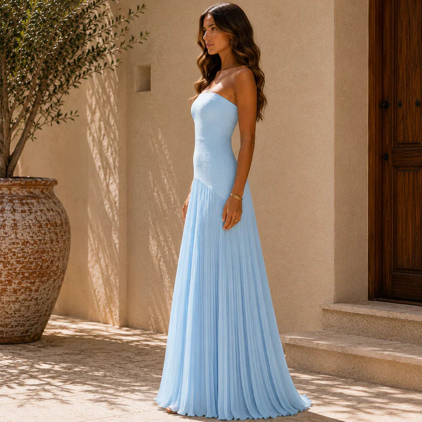 Abito lungo da donna a fascia drappeggiato - Elegante e raffinato