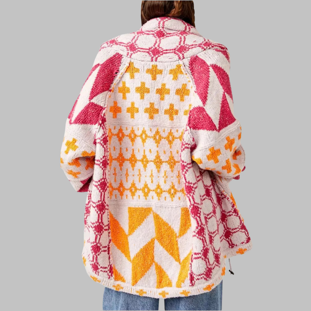 Cardigan lungo donna geometrico - Audace e colorato