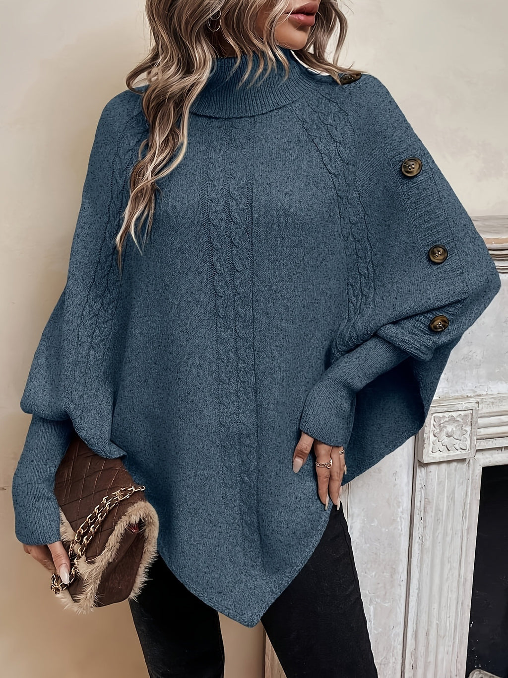 Suéter amplio de mujer de color liso - Suave y casual