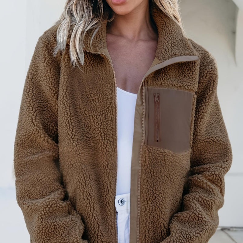 Giacca donna in pile con zip - Casual e calda