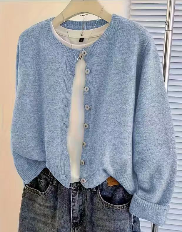 Gilet court pour femme à col rond - Doux et facile à porter