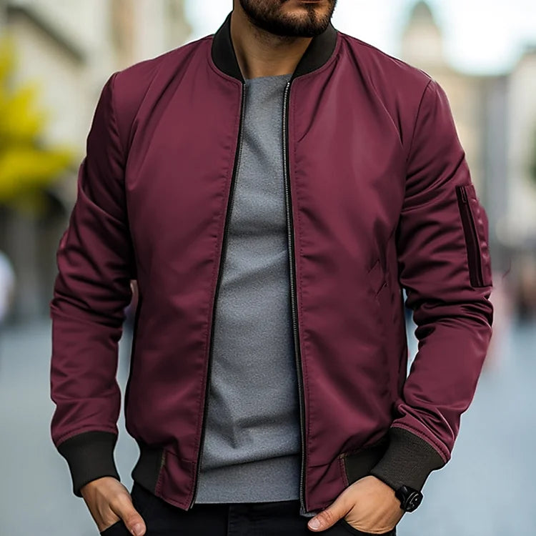 Giubbotto bomber con cerniera da uomo - elegante e alla moda
