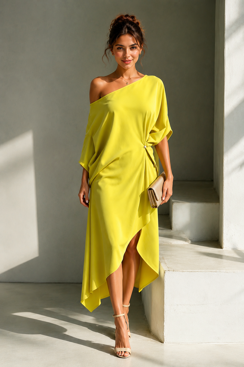 Abito asimmetrico da donna elegante - Fluido e luminoso
