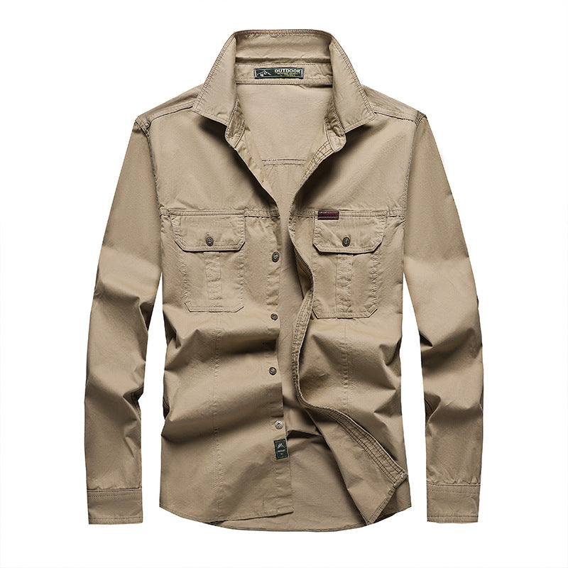 Camicia cargo a maniche lunghe premium da uomo – Abbigliamento da lavoro casual dalla vestibilità comoda