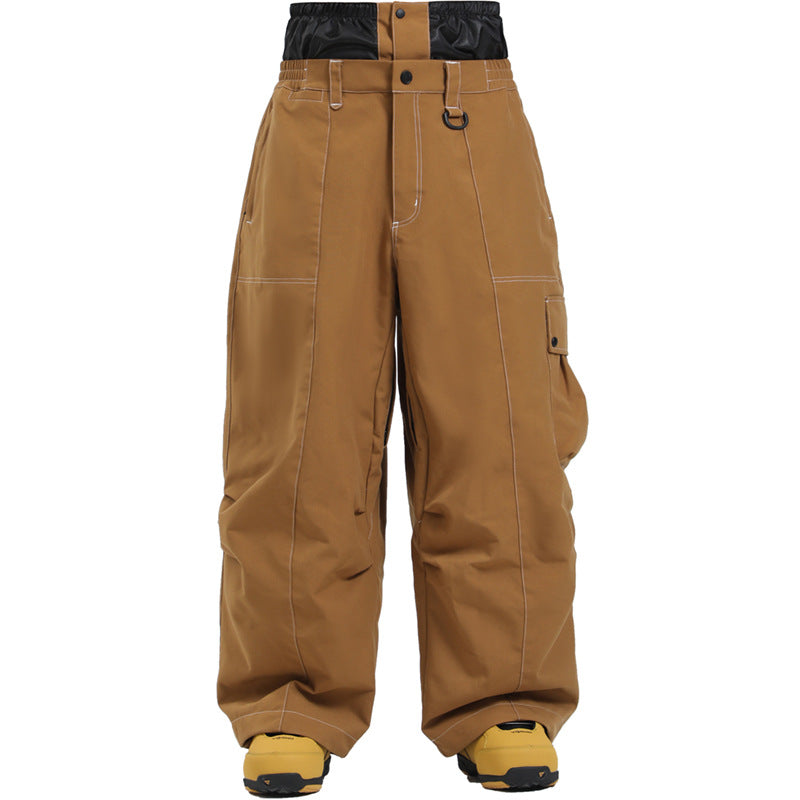 Pantaloni da sci antivento unisex a vestibilità ampia – Invernali traspiranti
