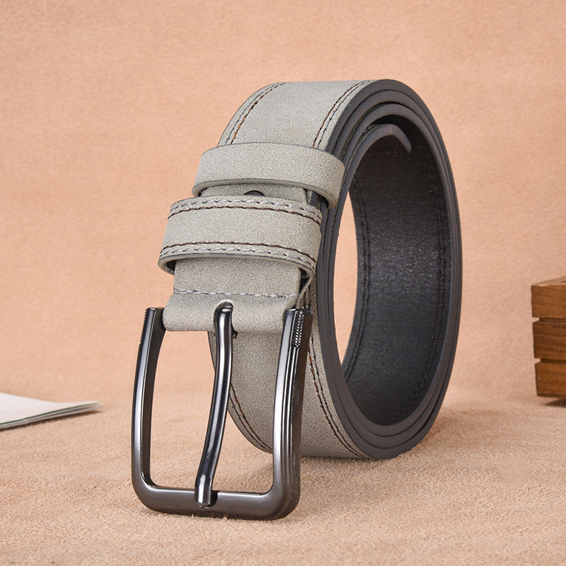 Cintura da uomo in pelle scamosciata con fibbia ad ardiglione – Stile casual e professionale resistente