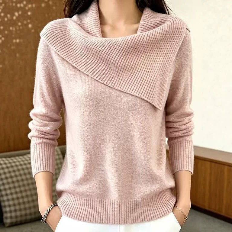 Maglione donna rilassato con collo a revers - Comodo e versatile