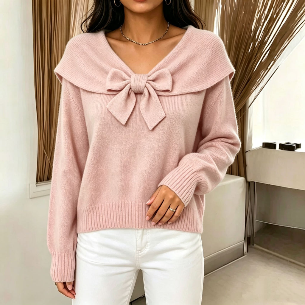 Women's bow sweater - Soft and feminine