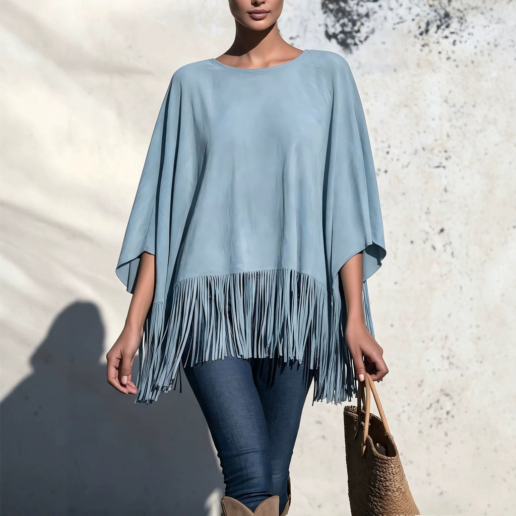 Blouse ample pour femme à franges - Fluide et originale