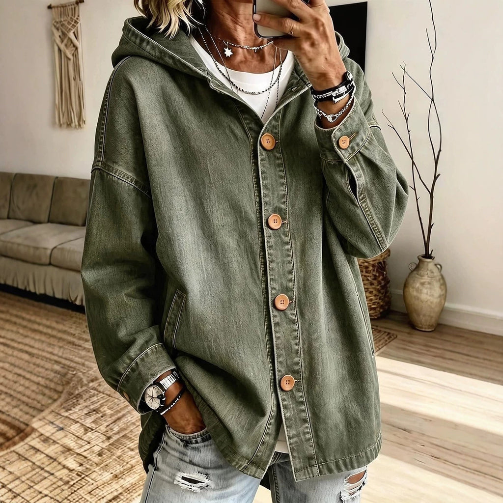 Giacca in denim donna con cappuccio - Casual e pratica