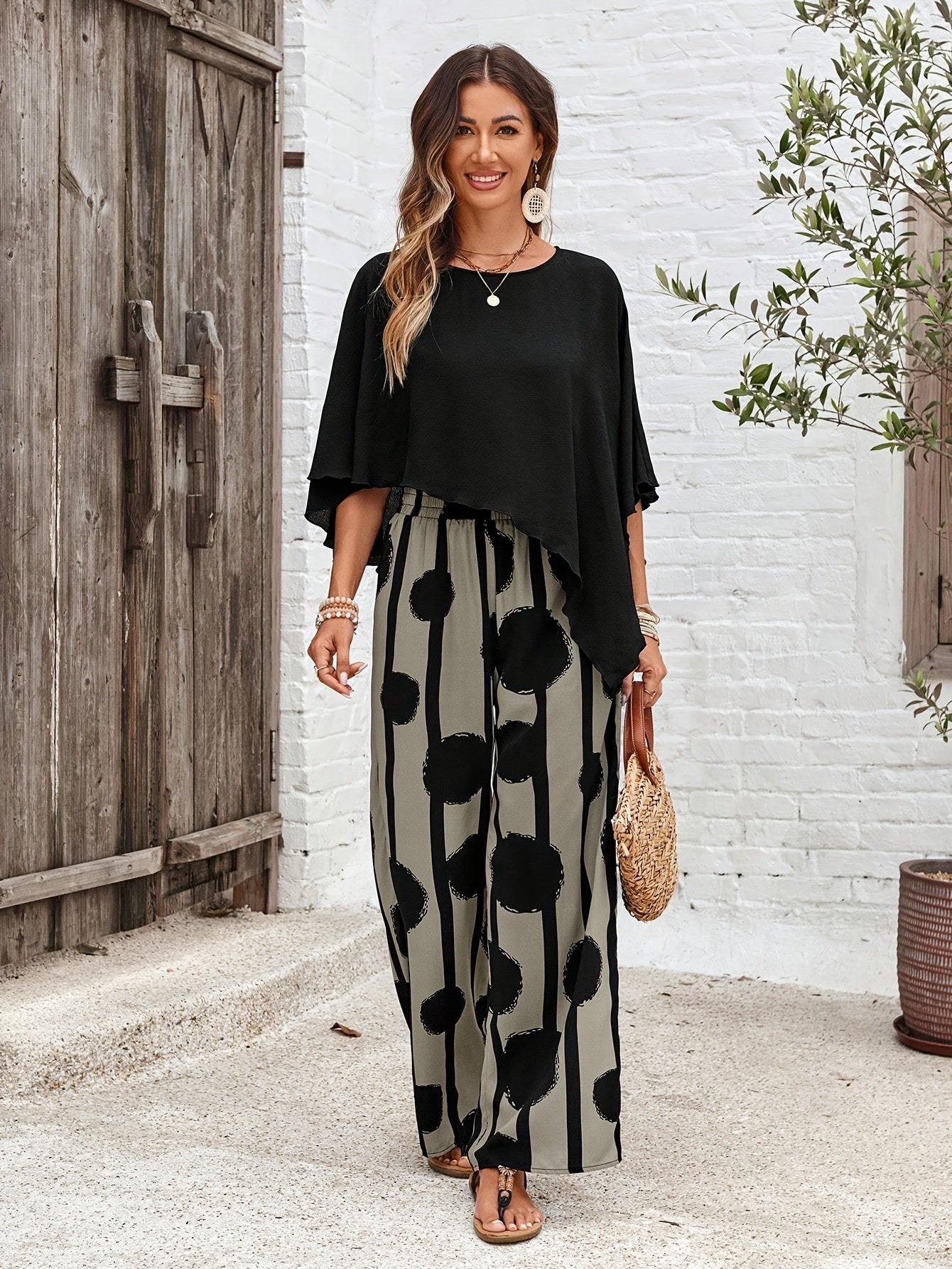 Set Due Pezzi Boho-Chic – Pantaloni a Gamba Larga Outfit Elegante