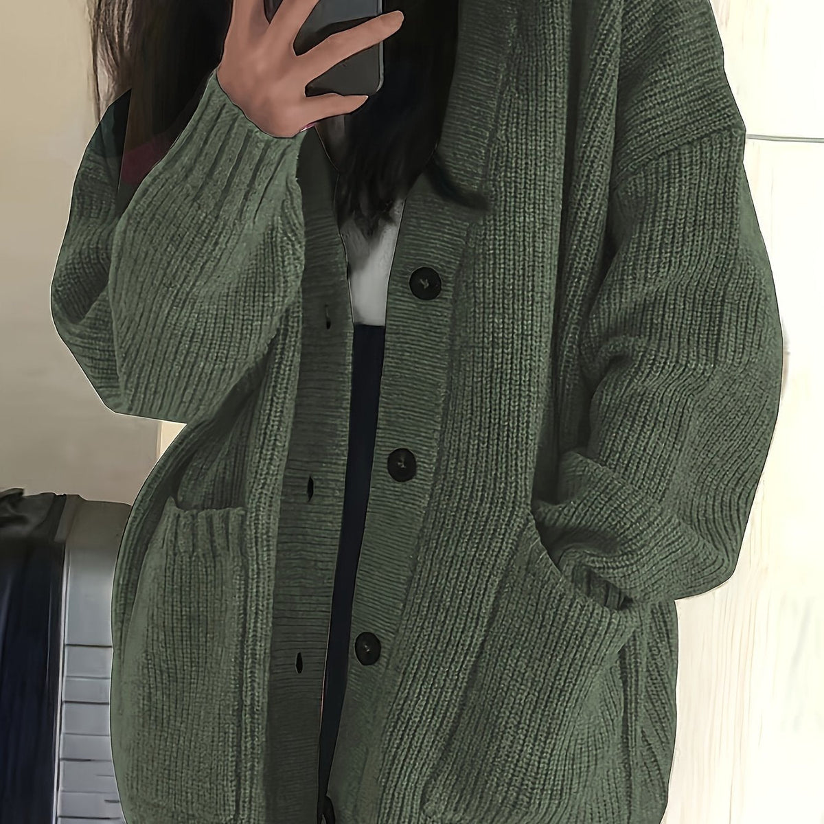 Cardigan relax donna con bottoni e tasche - Morbido e versatile