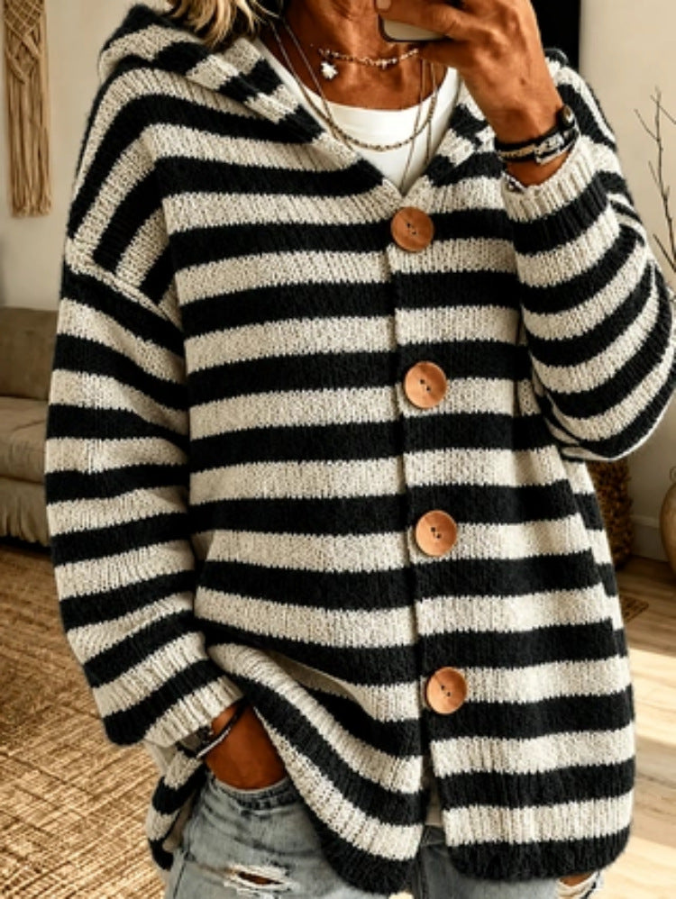 Maglione donna a righe in maglia - Casual e moderno