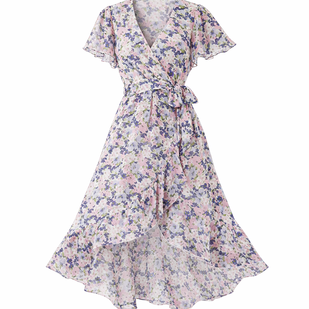 Abito midi floreale da donna – Taglio elegante e fascino romantico
