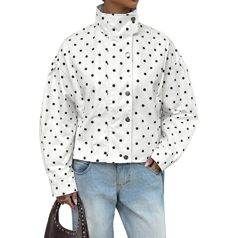Cappotto donna a pois con maniche lunghe - Casual e leggero