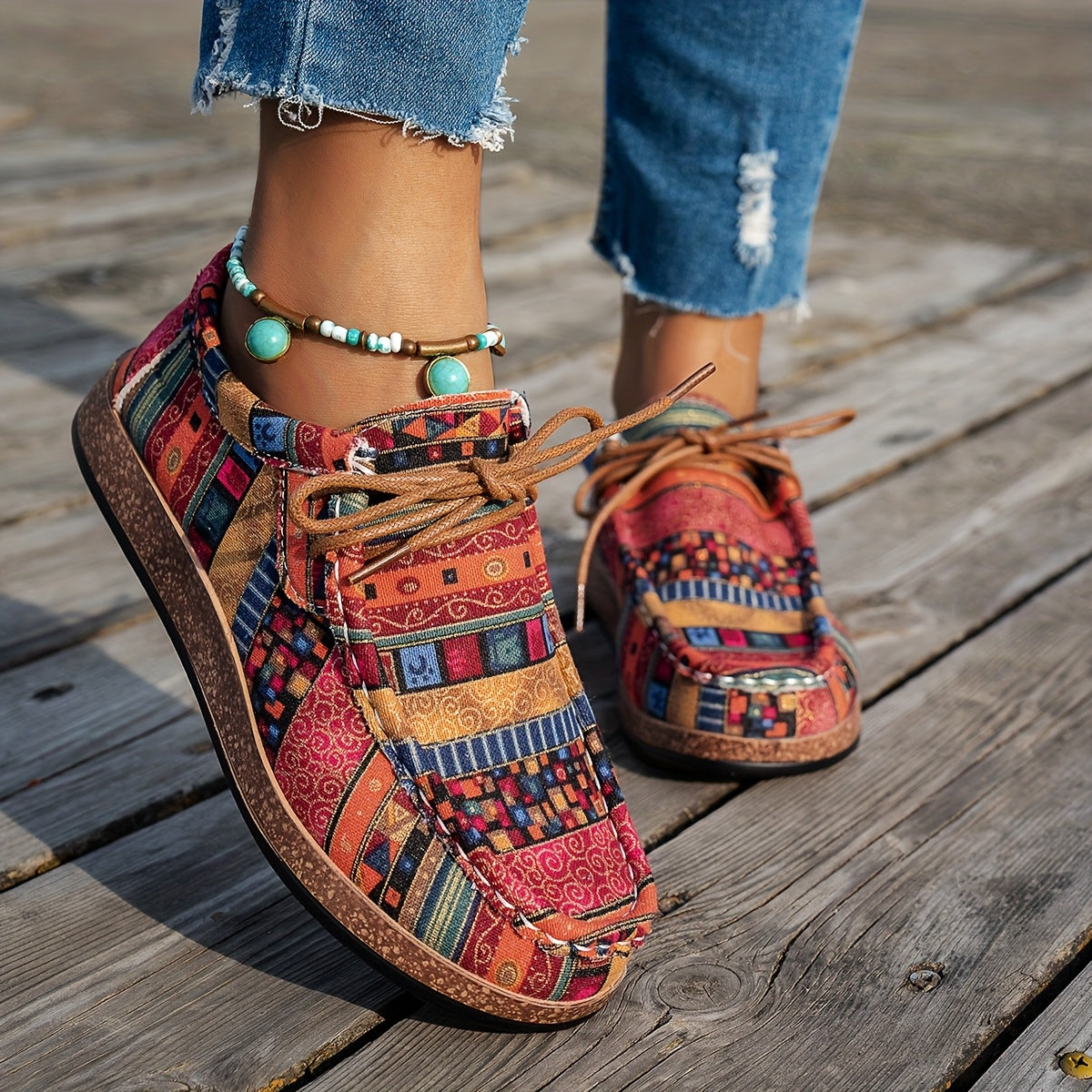 Sneakers Comode con Patchwork Vivace – Calzature Eleganti per Tutti i Giorni