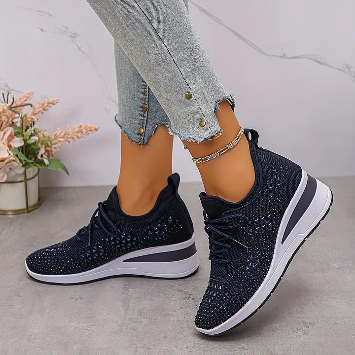 Sneakers Ortopediche Donna con Supporto Arco Plantare e Strass – Comode e Leggere
