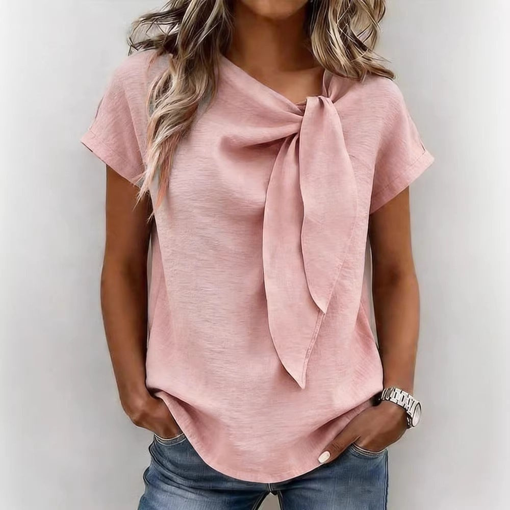 T-shirt donna a maniche corte in misto cotone leggero
