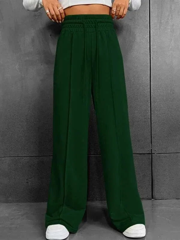 Pantaloni da donna leggeri a vita alta e vestibilità comoda – Comodi pantaloni larghi
