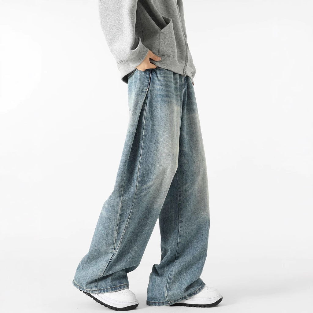 Jeans da uomo a gamba larga ed eleganti – Pantaloni casual in denim