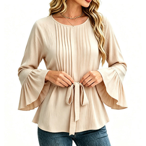 Blusa donna tinta unita a maniche lunghe - Semplice ed elegante