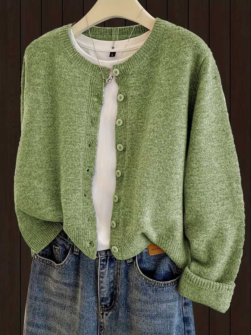 Gilet court pour femme à col rond - Doux et facile à porter