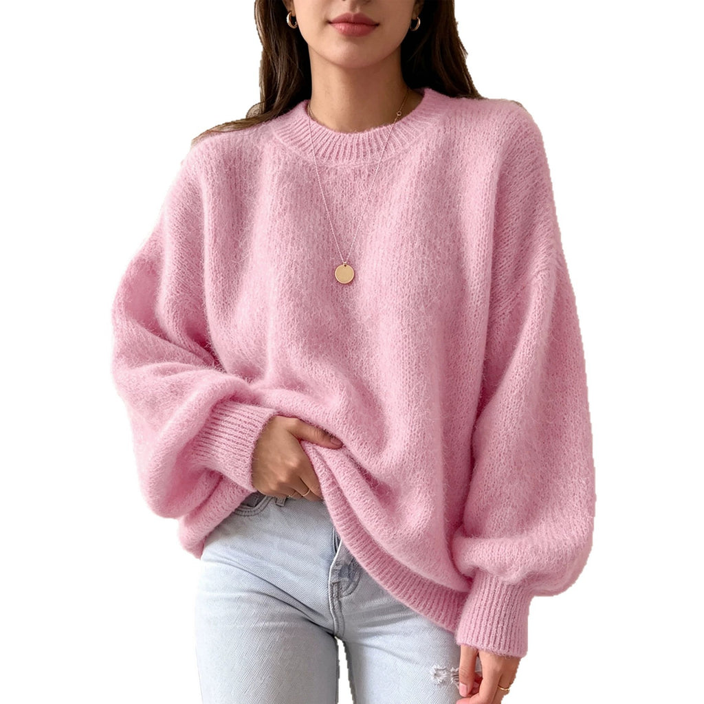 Pull femme à col rond ample - Doux et confortable