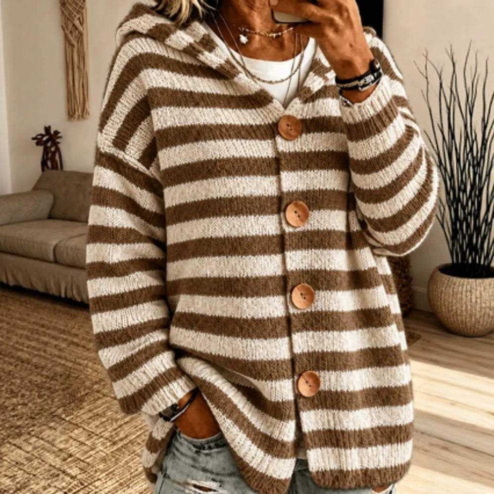Maglione donna a righe in maglia - Casual e moderno