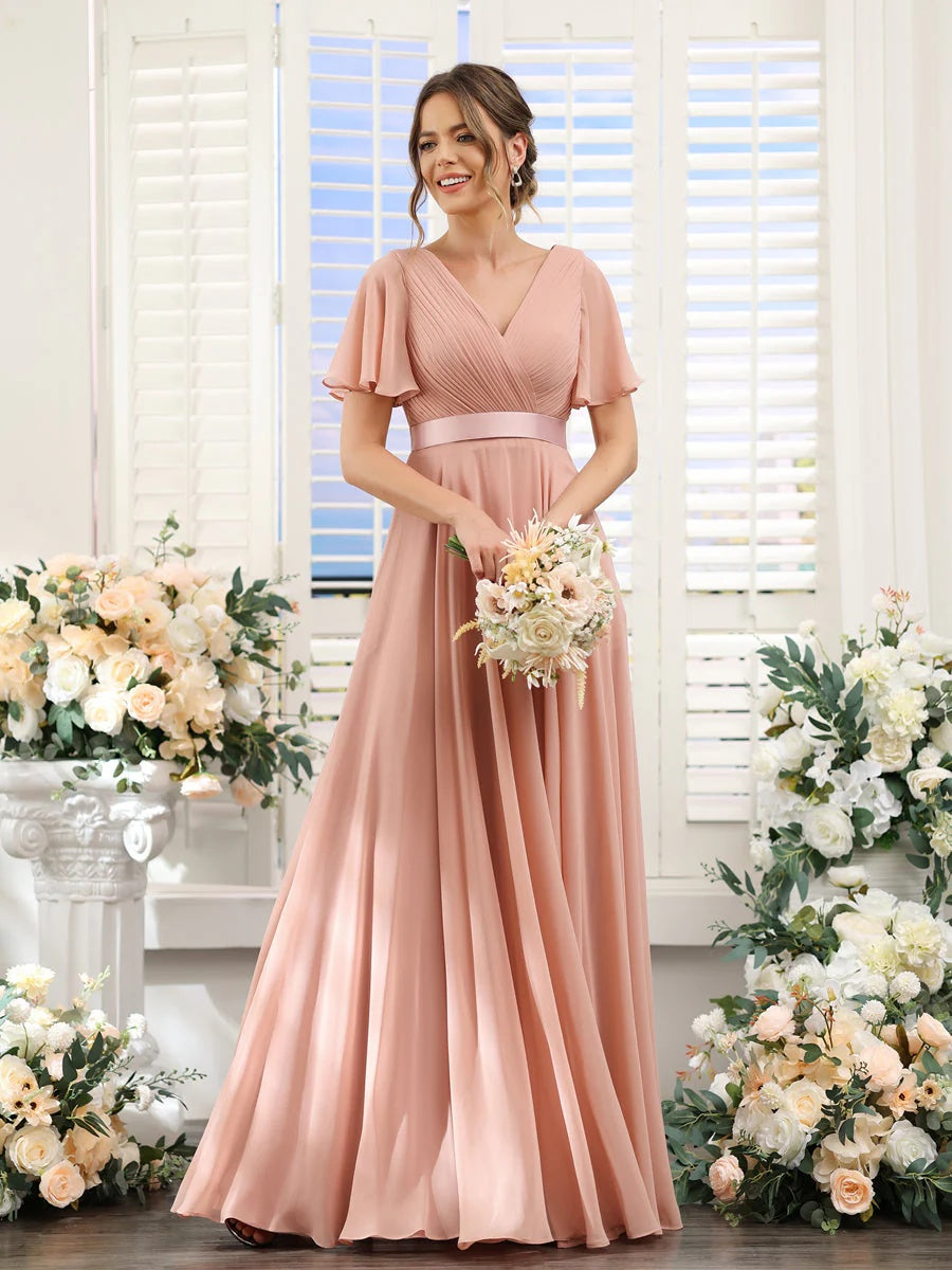 Abito da damigella d'onore a trapezio da donna – Elegante e formale, perfetto per matrimoni e feste