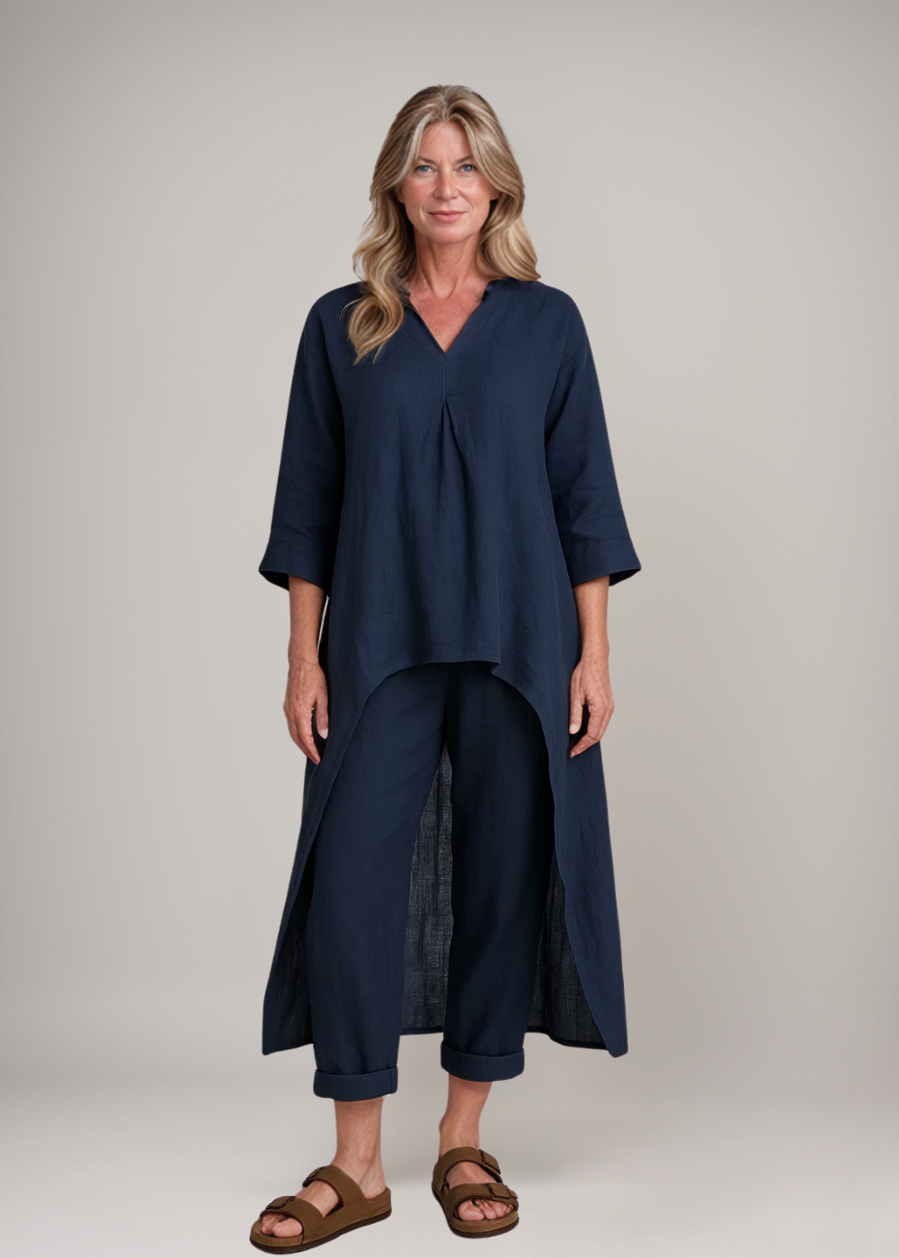 Completo tunica e pantaloni casual da donna - Completo estivo leggero