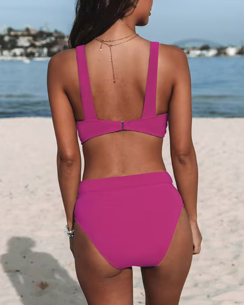 Costume da bagno da donna due pezzi halter a vita alta - Chic e valorizzante