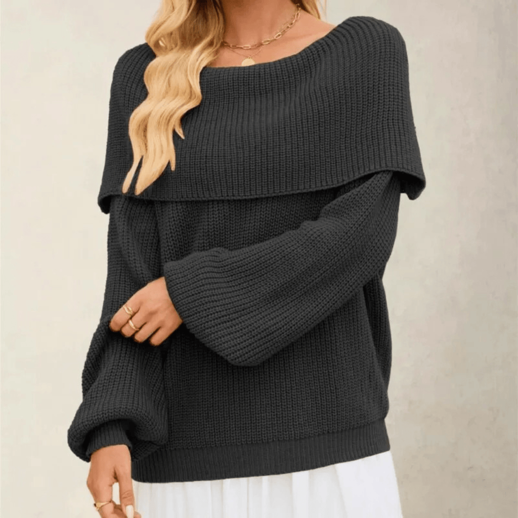 Women’s Off-Shoulder Knit Sweater – Soft, Chic, and Elegant Style.