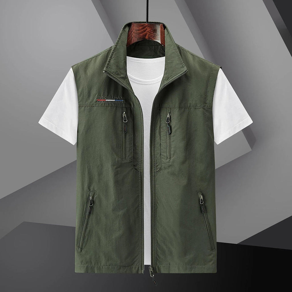 Gilet multitasche da viaggio da uomo – Abbigliamento estivo leggero per attività all'aperto